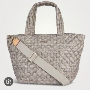 Elegant Gray Quilted Tote Bag